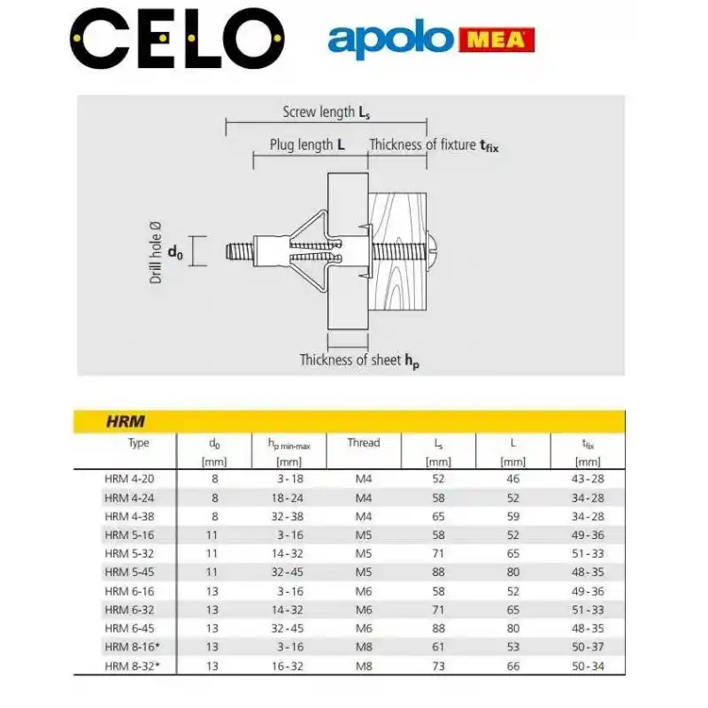 MEA HRM 4/20 Metal Boşluk Dübeli (8x46mm, 100 adet)