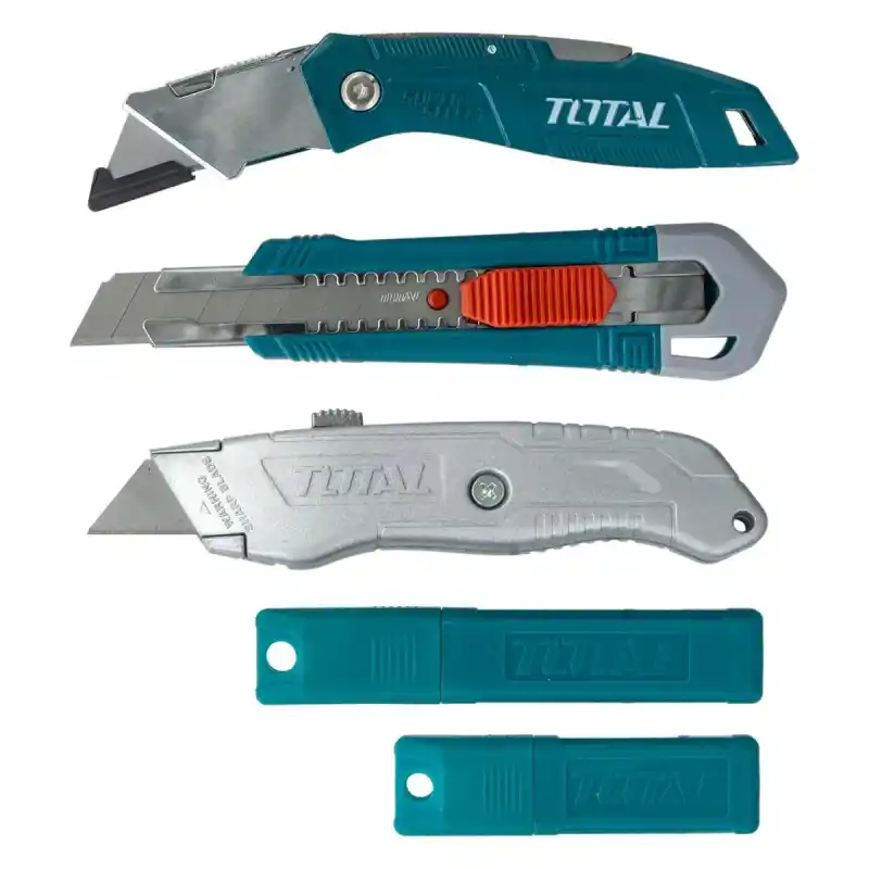 Total TOS23037E Şerit Metre ve Maket Bıçağı Falçata Seti 7 Parça