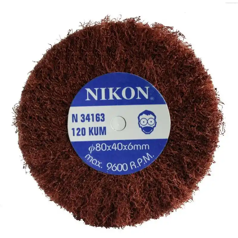 Nikon NIK34163 80x40x6mm 120 Kum Non Woven Saplı Mop Zımpara