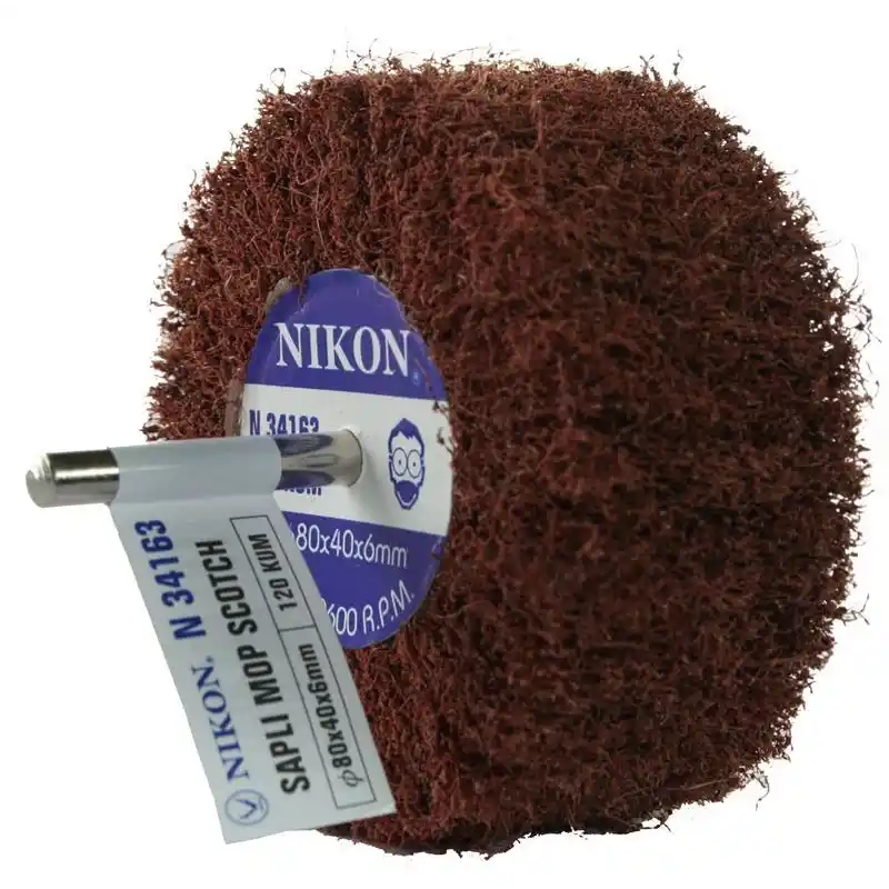 Nikon NIK34163 80x40x6mm 120 Kum Non Woven Saplı Mop Zımpara