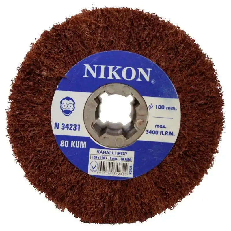 Nikon NIK34231 100x100x19mm 80 Kum Non Woven Kanallı Mop Zımpara