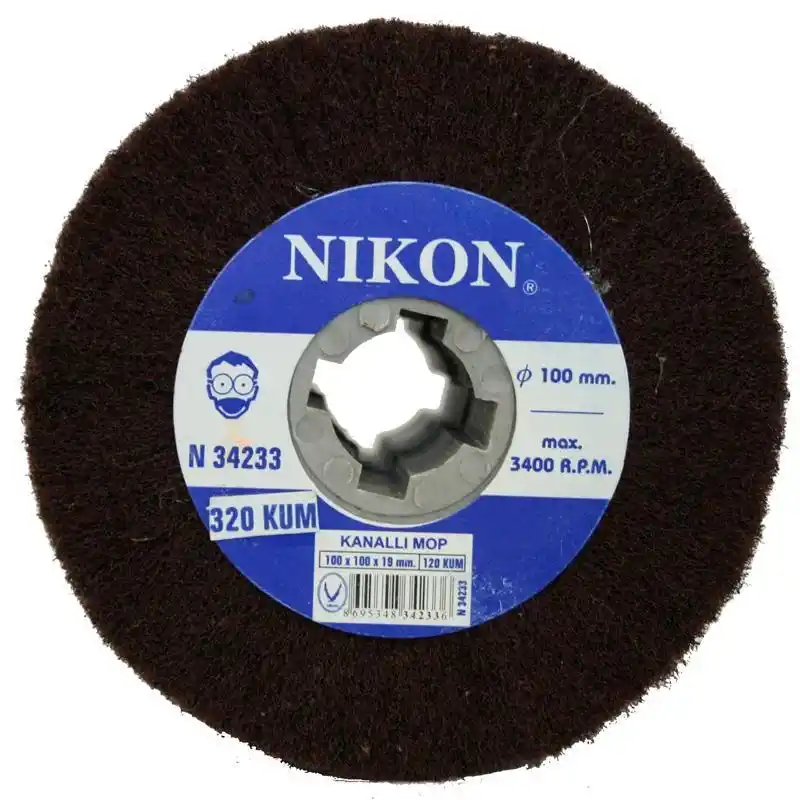 Nikon NIK34233 100x100x19mm 120 Kum Non Woven Kanallı Mop Zımpara