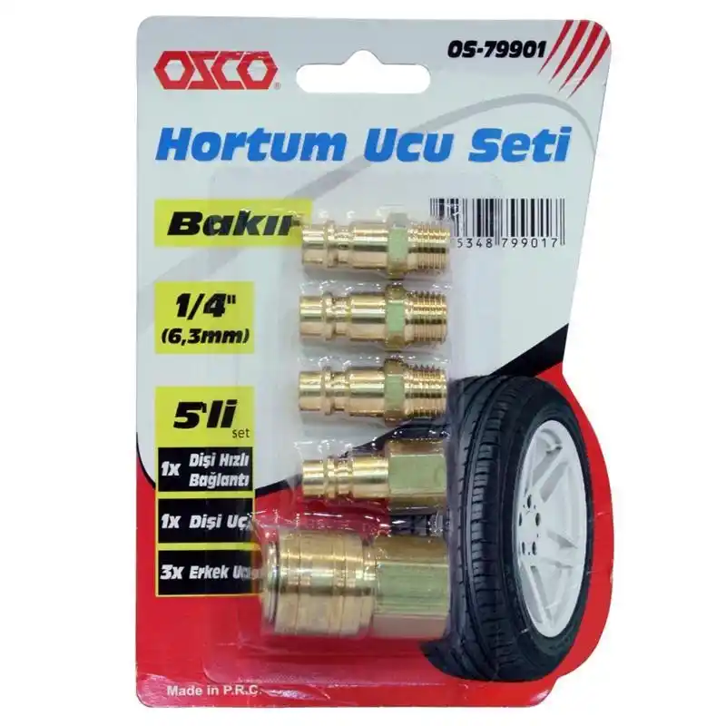 Ozco OS79901 1/4 5li Bakır Alaşımlı Hortum Ucu Seti