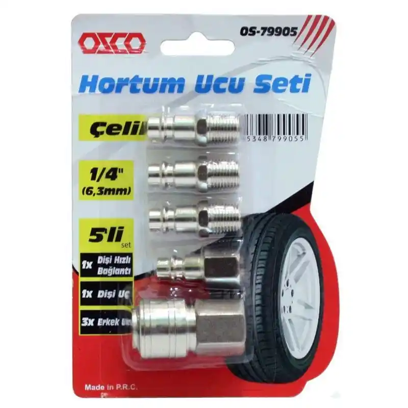 Ozco OS79905 1/4 5li Çelik Alaşımlı Hortum Ucu Seti