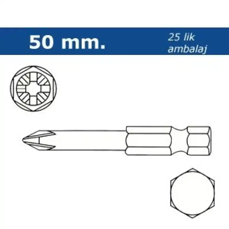 Proscr SCR03061 PH0 50mm Yıldız Bits Ucu