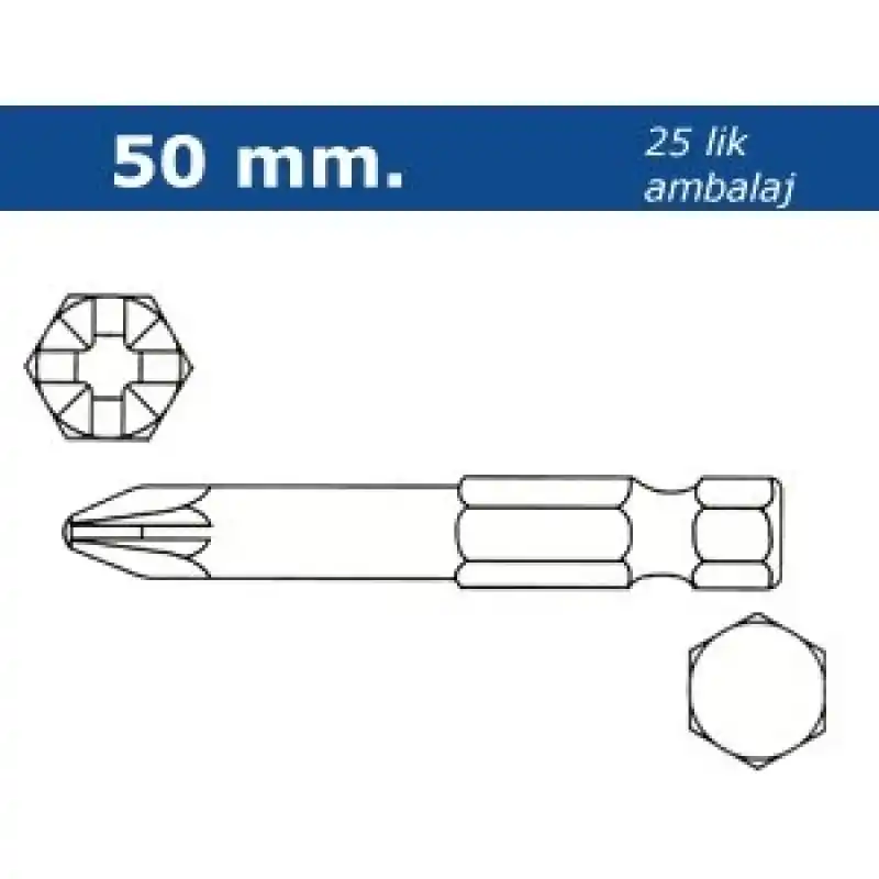 Proscr SCR03163 PZ1 50mm Pozi Bits Ucu