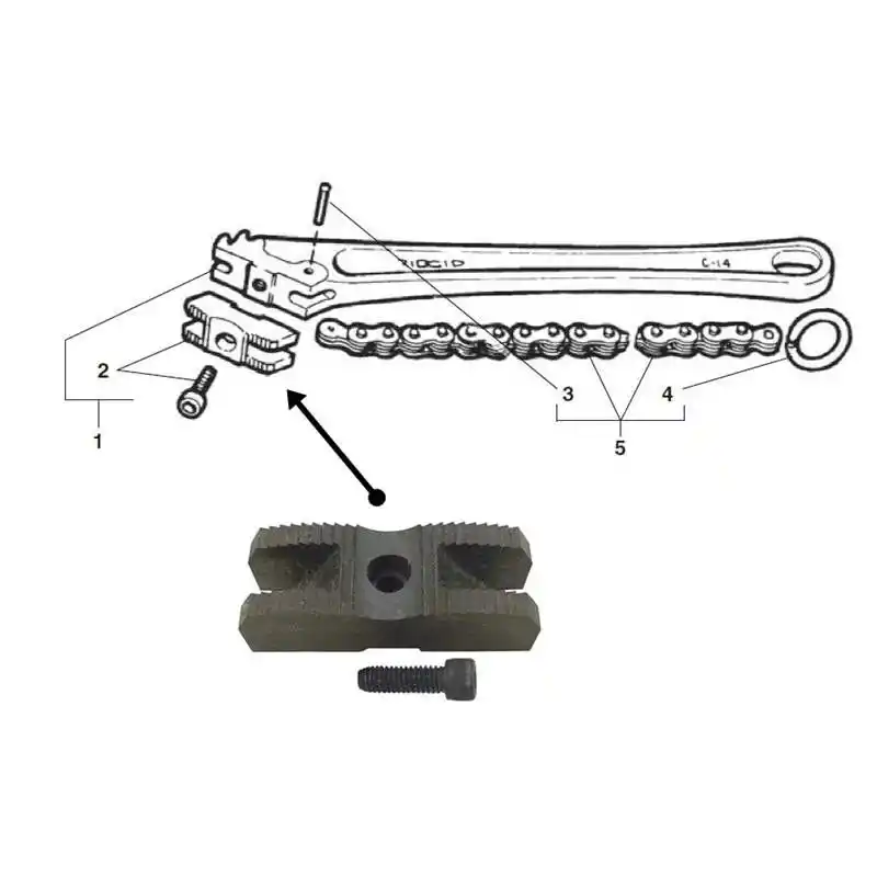 Ridgid 32590 Zincirli Boru Anahtarı için C24 Çene ve Pim Grubu