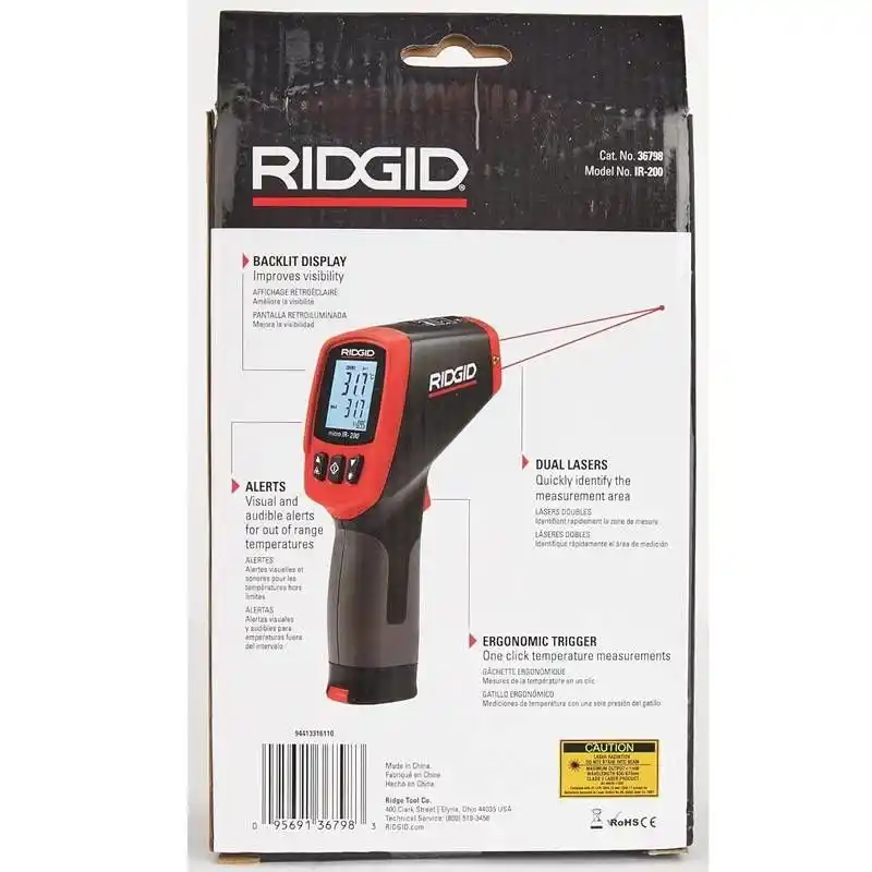 Ridgid 36798 Micro IR-200 Temassız Kızılötesi Lazer Sıcaklık Ölçer Termometre