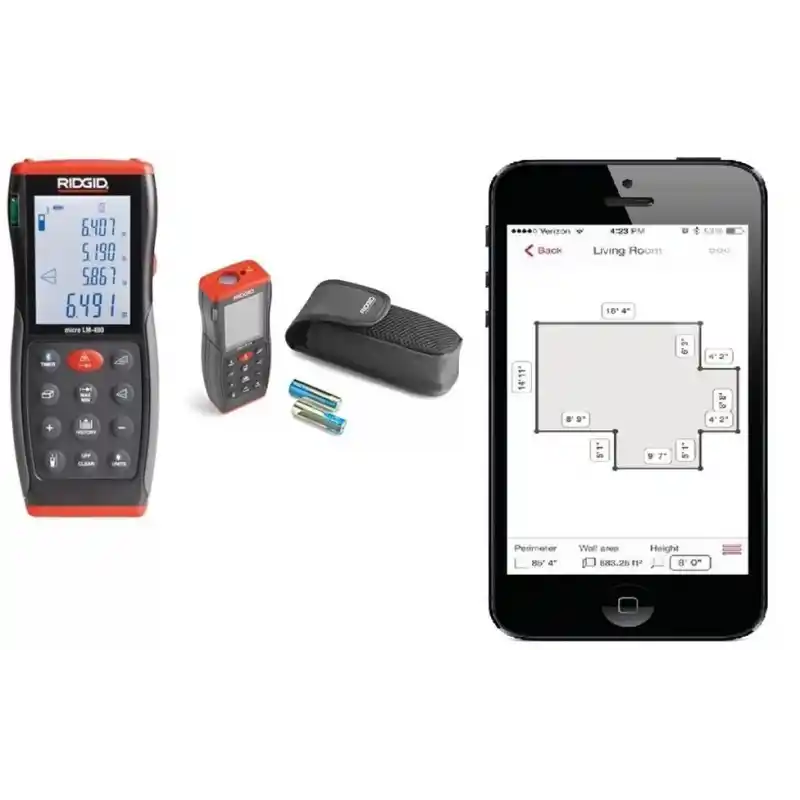 Ridgid 36813 Micro LM-400 Gelişmiş Lazer Metre 70 Metre (Android ve İOS uyumlu)