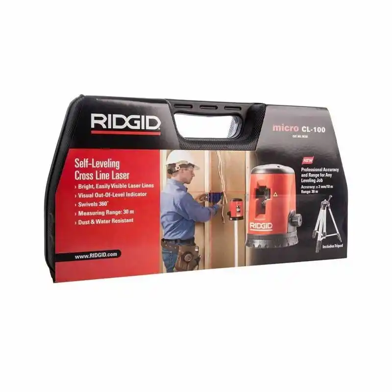 Ridgid 38758 Micro CL-100 Otomatik Çapraz Çizgi Lazer Hizalama Distomot Seti
