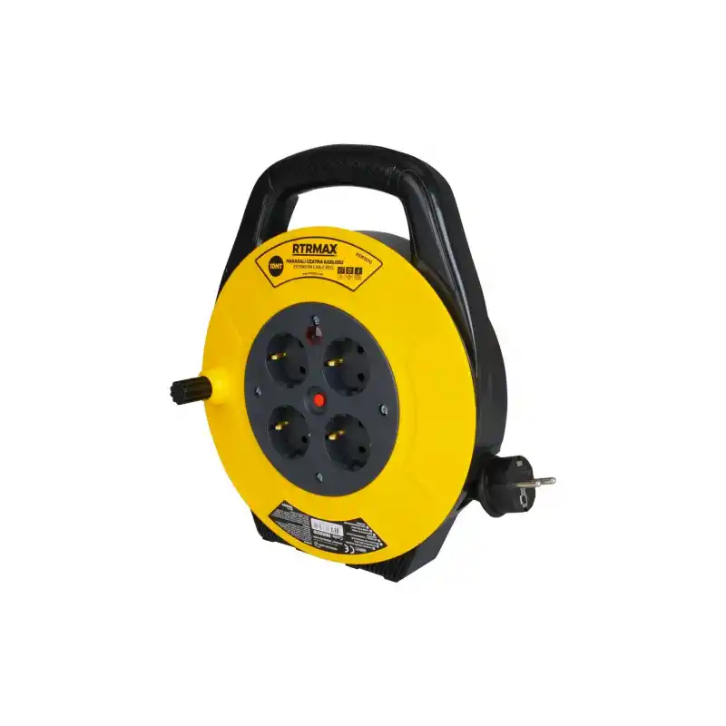 Rtrmax REM3010 Makaralı Uzatma Kablolu Grup Priz 3x1 mm 10 mt