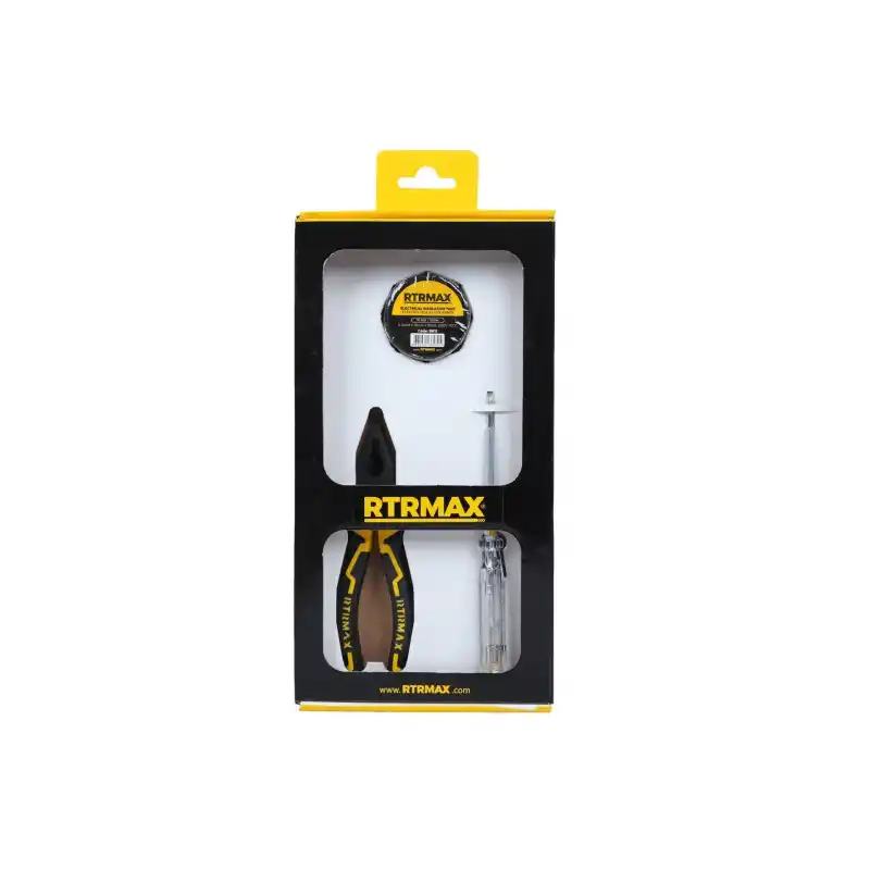 Rtrmax RTK7002 Pense+Kontrol Kalemi+Elektrik Bandı Seti