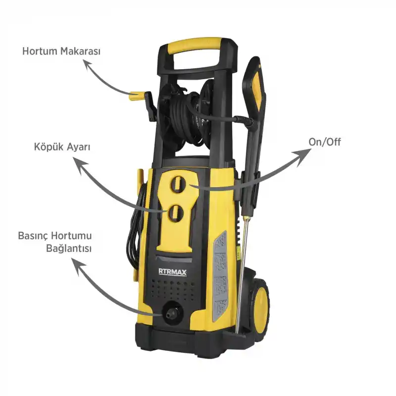 Rtrmax RTM716 Yüksek Basınçlı Yıkama 225 Bar