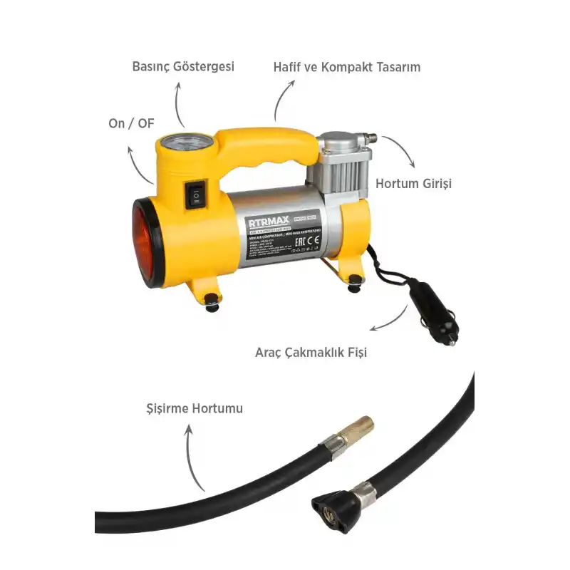Rtrmax RTM7212 Mini Araç Hava Kompresörü