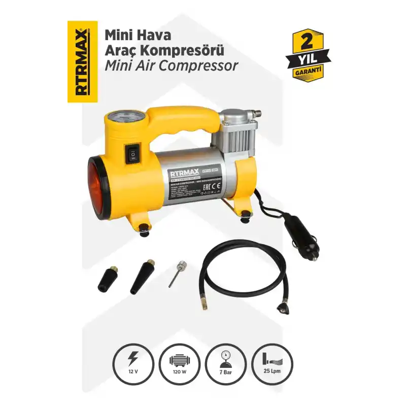 Rtrmax RTM7212 Mini Araç Hava Kompresörü