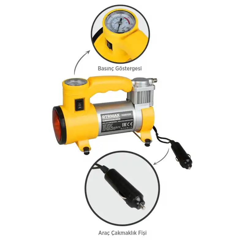 Rtrmax RTM7212 Mini Araç Hava Kompresörü