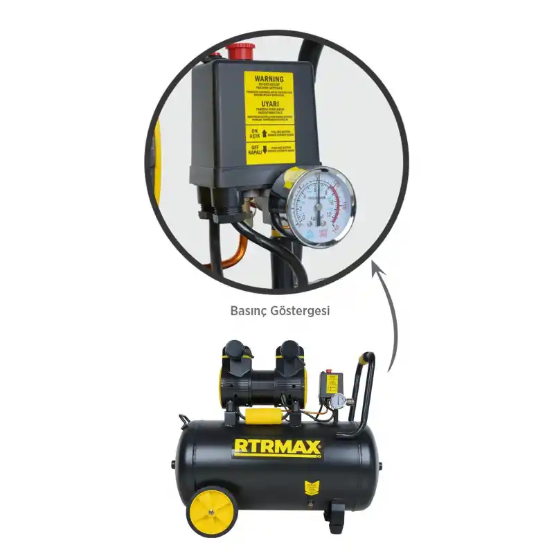 Rtrmax RTM7450 50 Lt 2 Hp Yağsız Hava Kompresörü