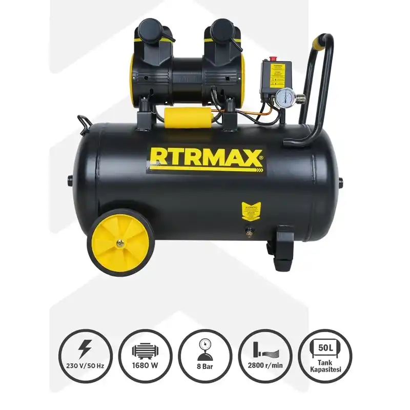 Rtrmax RTM7450 50 Lt 2 Hp Yağsız Hava Kompresörü