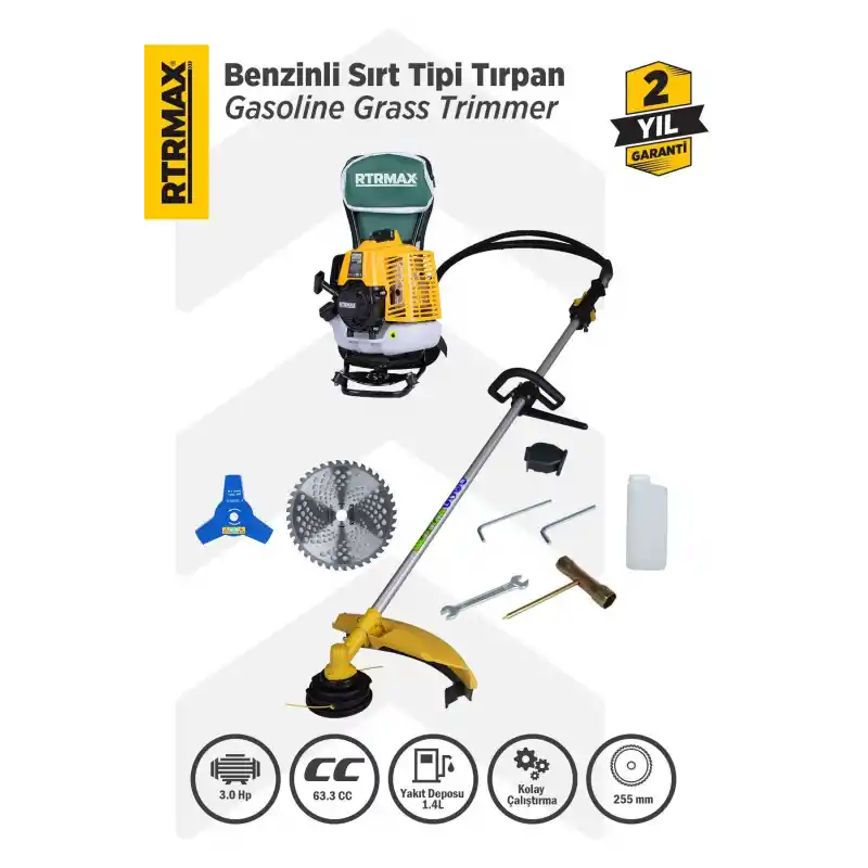 Rtrmax RTM9640 3 Hp Benzinli Sırt Tırpan