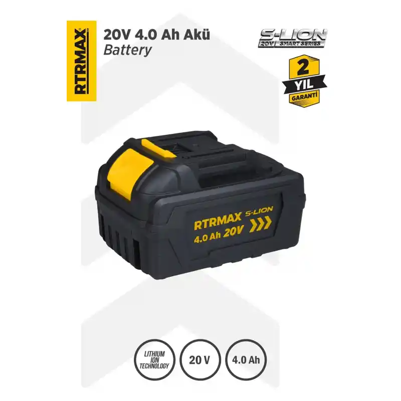 Rtrmax RTS5004 Smart-Lion 20V Akü Yedek Batarya 4.0 Ah