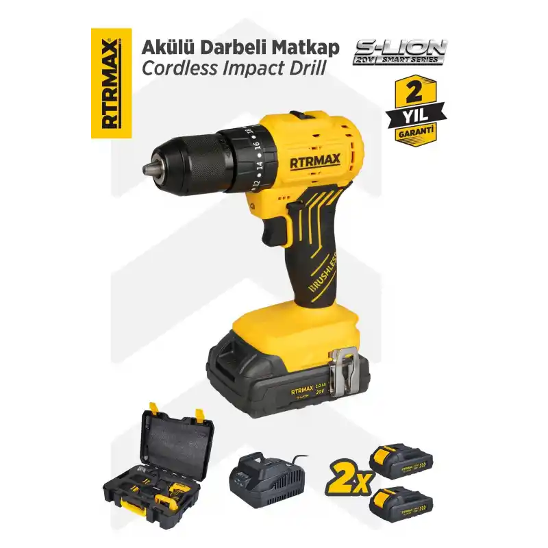 Rtrmax RTS5012 Akülü Darbeli Matkap 54 Nm