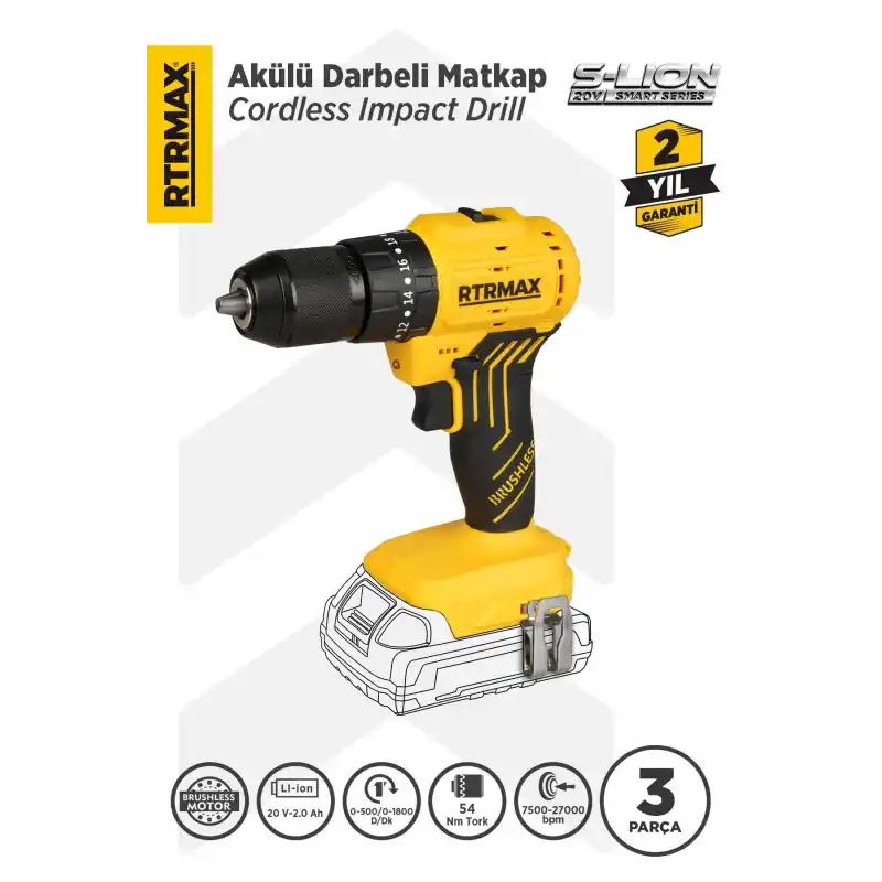 Rtrmax RTS5012B Solo Akülü Darbeli Matkap