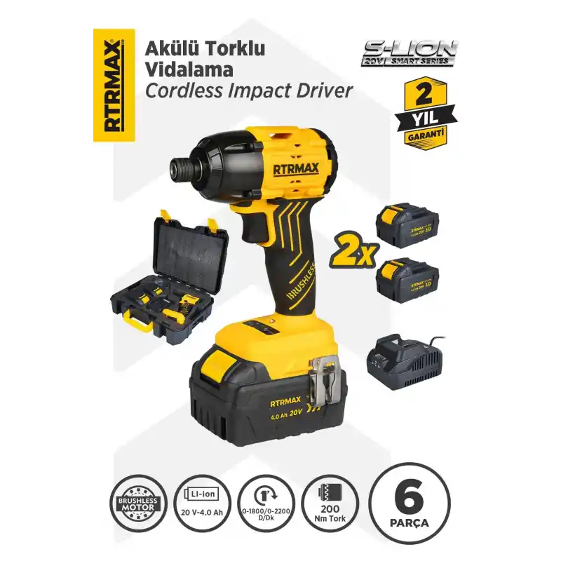Rtrmax RTS5020 Akülü Torklu Vidalama 200 Nm