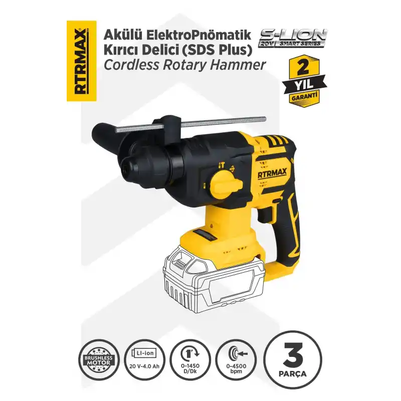 Rtrmax RTS5040B Solo Akülü Sds Plus Kırıcı ve Delici