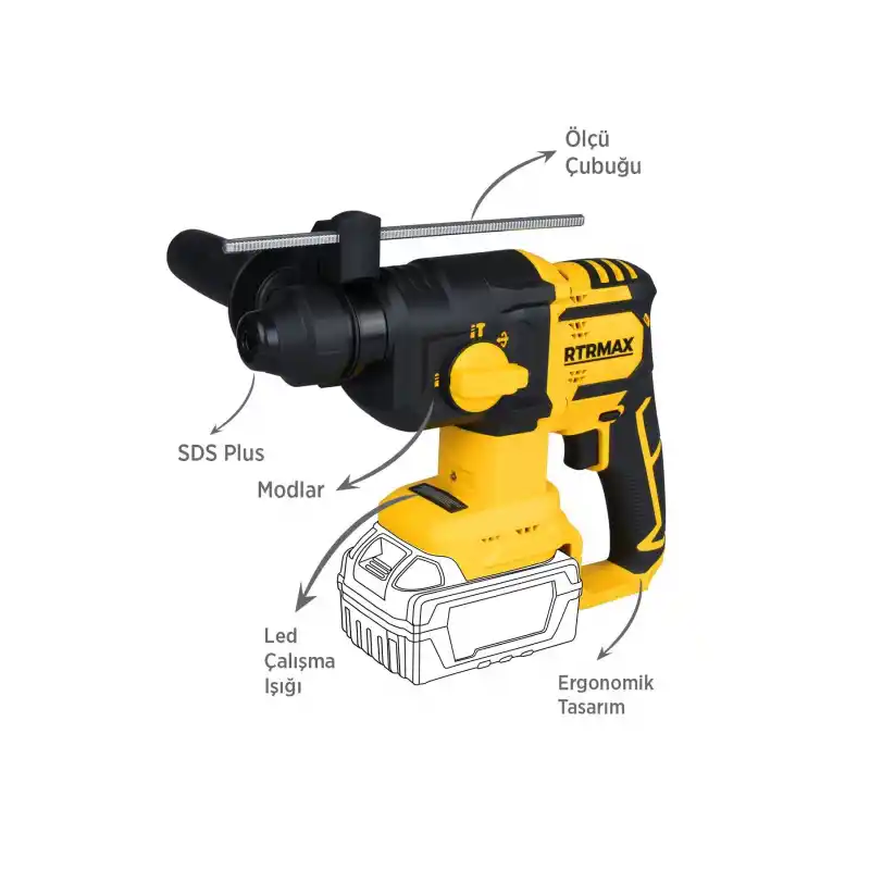 Rtrmax RTS5040B Solo Akülü Sds Plus Kırıcı ve Delici
