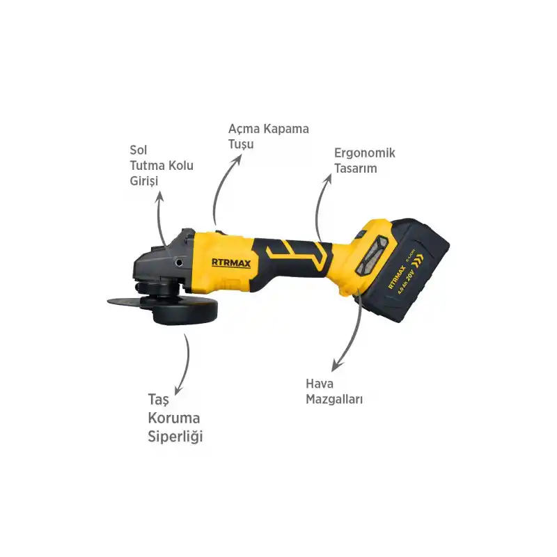 Rtrmax RTS5050 Akülü Avuç Taşlama 125mm