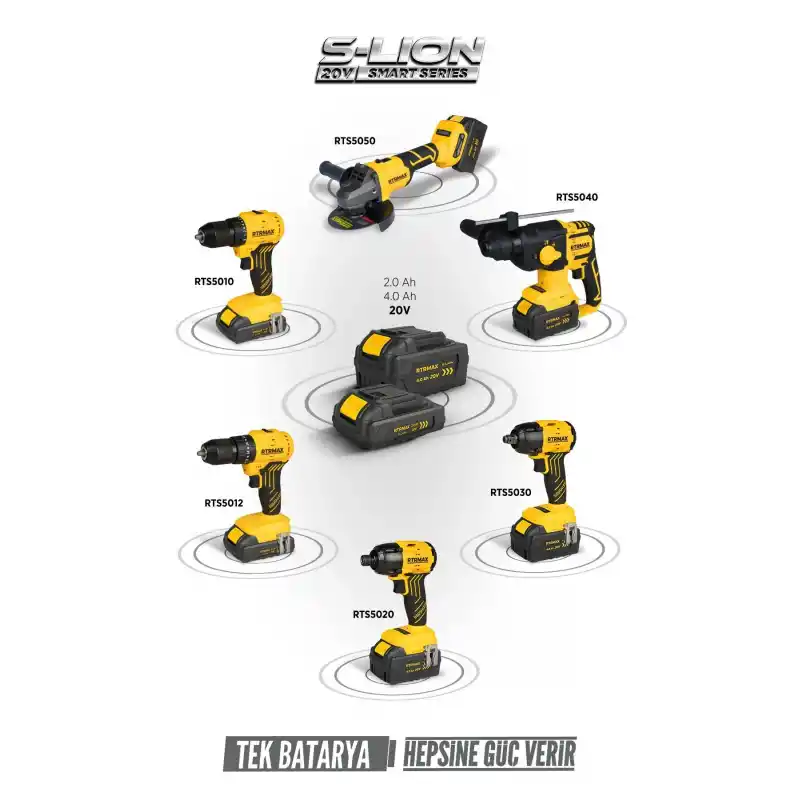Rtrmax RTS5050B Solo Akülü Avuç Taşlama 125 mm