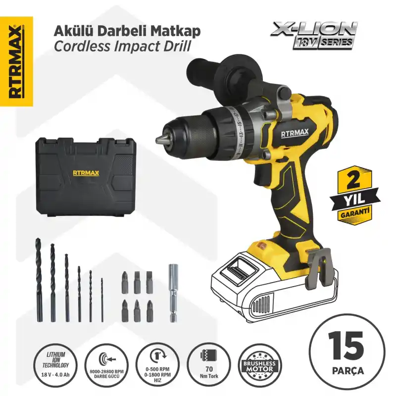 Rtrmax RTX3010B Solo Akülü Darbeli Matkap 70 Nm