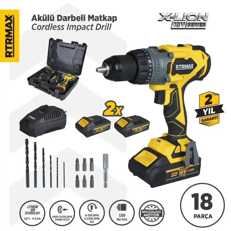 Rtrmax RTX3020 Akülü Darbeli Matkap