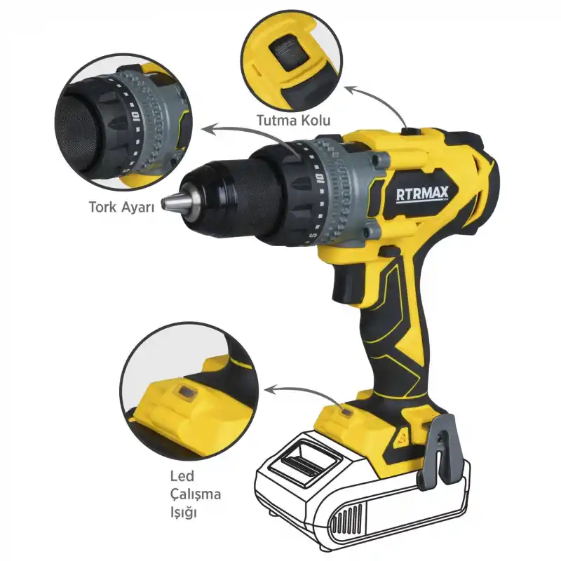 Rtrmax RTX3020B Solo Akülü Darbeli Matkap 150Nm