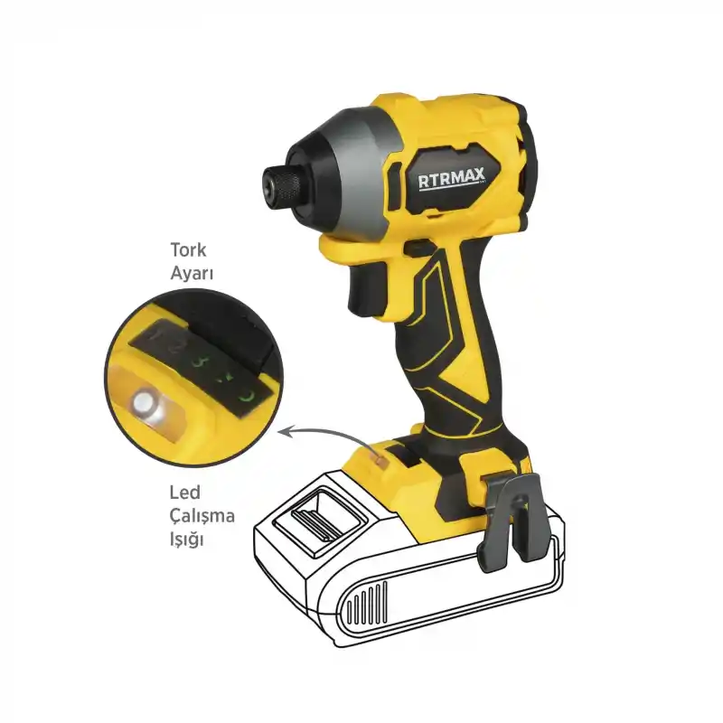 Rtrmax RTX3050B Solo Akülü Torklu Vidalama 230Nm