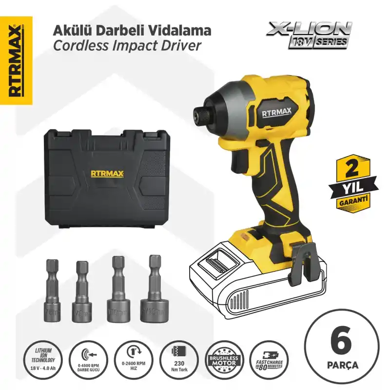 Rtrmax RTX3050B Solo Akülü Torklu Vidalama 230Nm