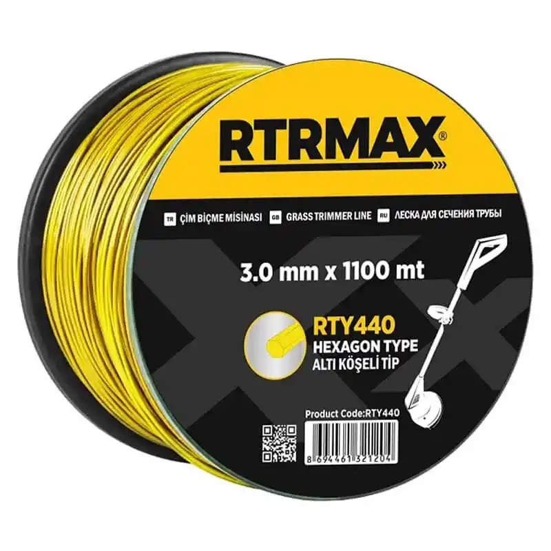 Rtrmax RTY449 4,0mmx643m Sarı Altıköşe Tırpan Misinası
