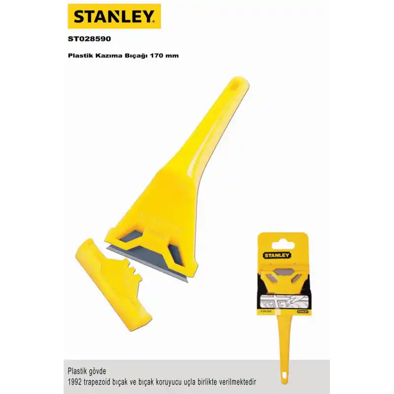 Stanley 0-28-590 170x60mm Plastik Saplı Cam Kazıma Bıçağı