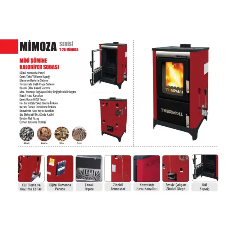 Thermall T-25 Mşk Mini Şömineli Kat Kalorifer Sobası