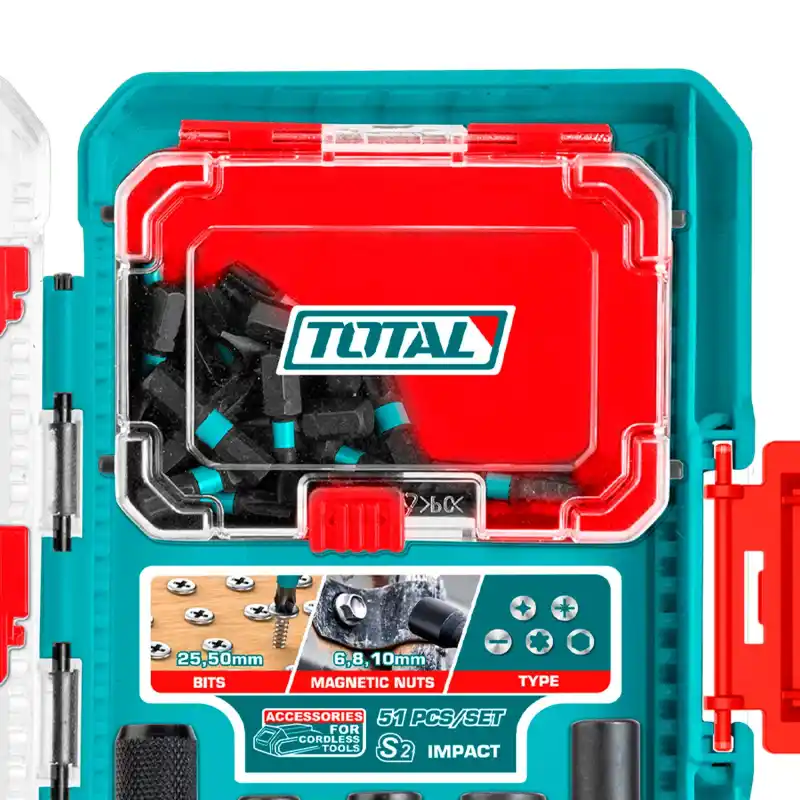 Total TACSDL25106 Bits Uç Seti 51 Parça