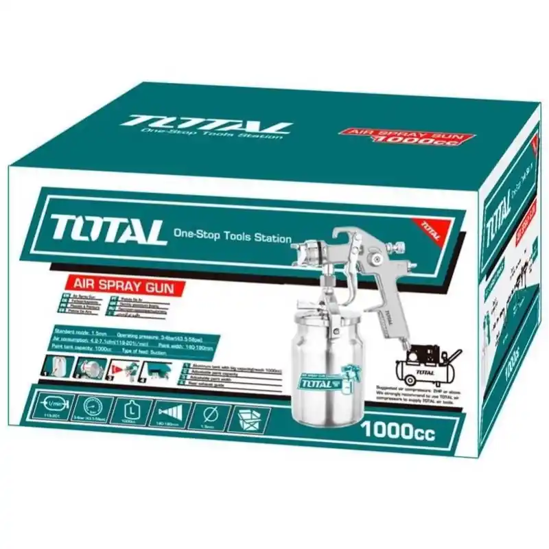 Total TAT11002 Alttan Depolu Havalı Boya Tabancası 1.8mm