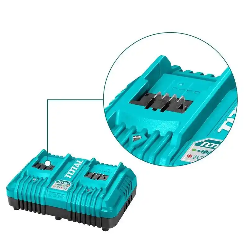 Total TCLI2034E Lityum Piller için Hızlı Akıllı Çift Akü Pil Şarj Cihazı