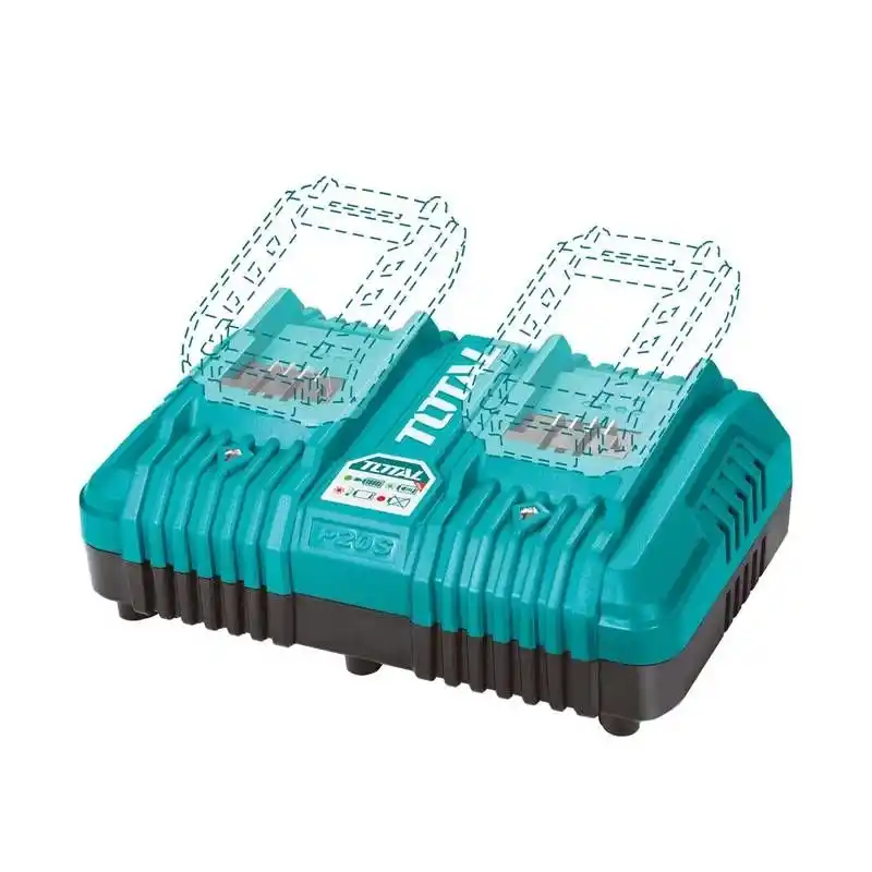 Total TCLI2034E Lityum Piller için Hızlı Akıllı Çift Akü Pil Şarj Cihazı