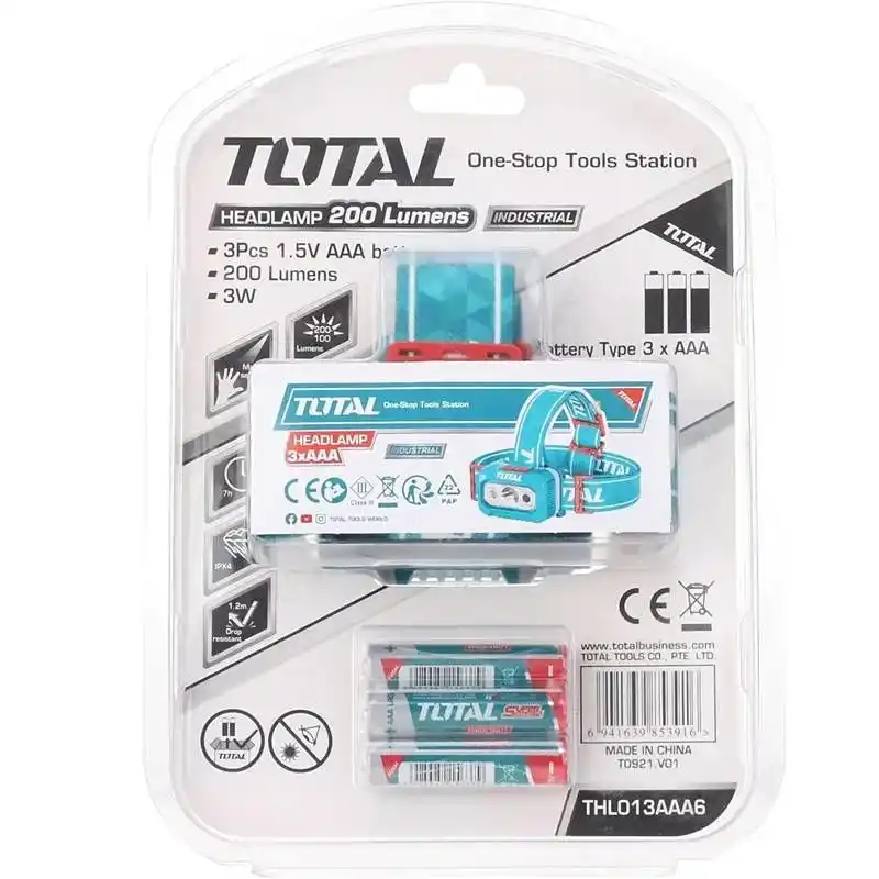 Total THL013AAA6 Şarjlı Hareket Sensörlü IPX4 Led Kafa Lambası Çalışma Işığı