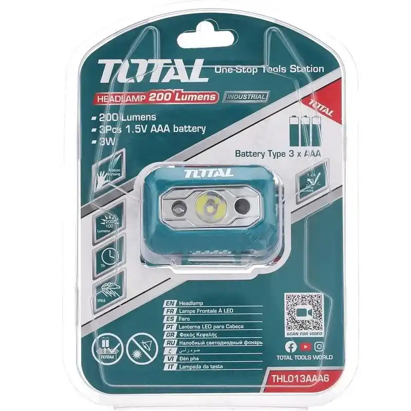 Total THL013AAA6 Şarjlı Hareket Sensörlü IPX4 Led Kafa Lambası Çalışma Işığı