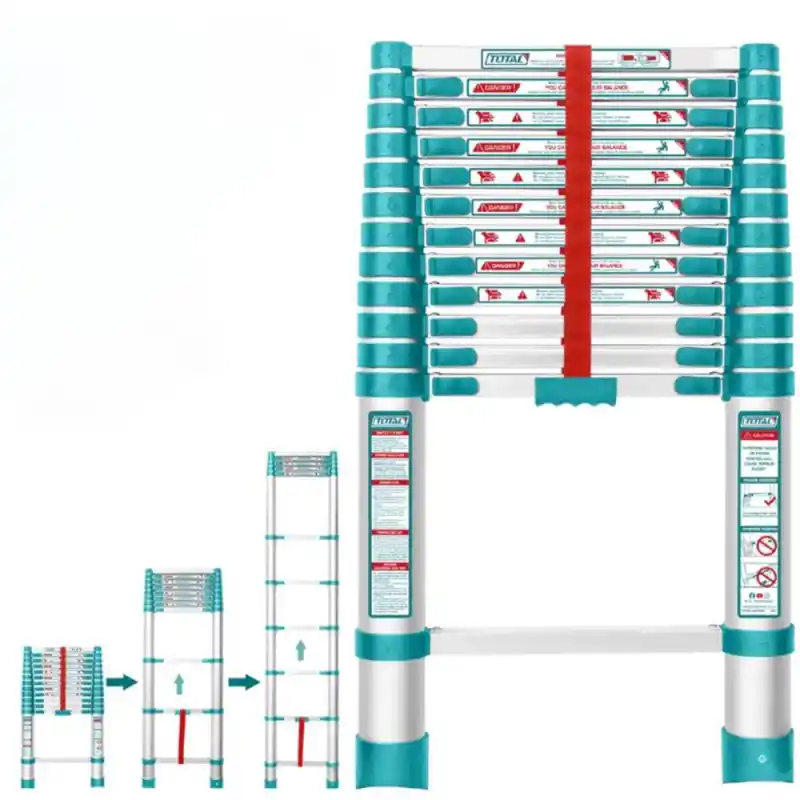 Total THLAD08121 12 Basamaklı Teleskopik Merdiven 3.78 Mt