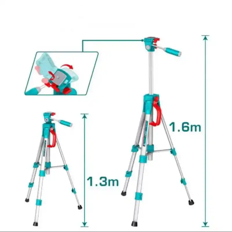 Total TLLT01581 1.5 Mt Ayarlanabilir Kafalı Alüminyum Tripod 1/4