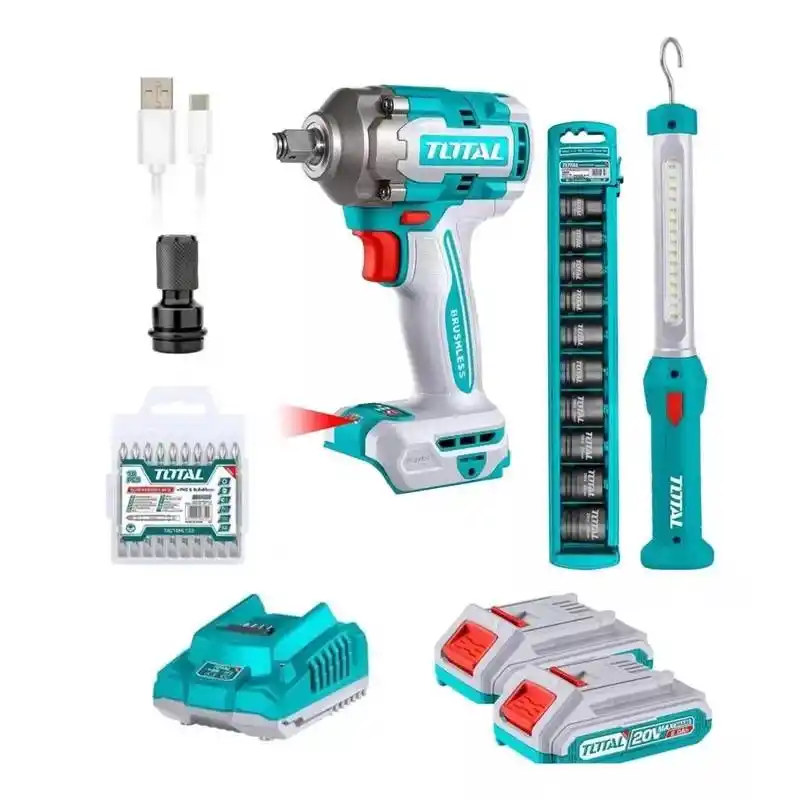 Total TOSLI23048E Akülü Darbeli Somun Sökme Sıkma Anahtar Kombo Set