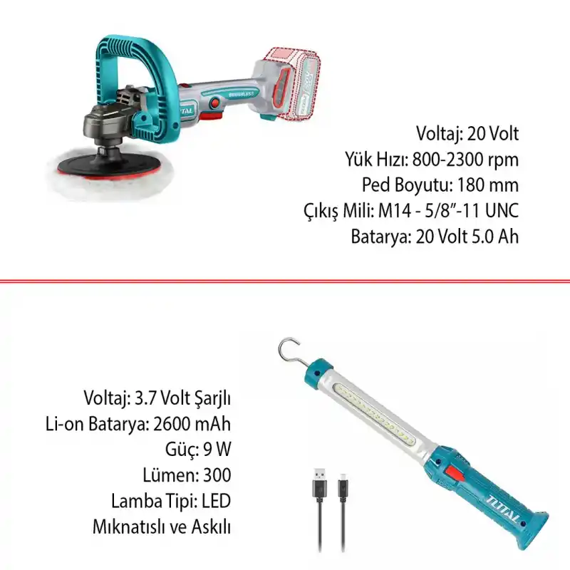 Total TOSLI241182E Akülü 4 Parça El Aleti Seti