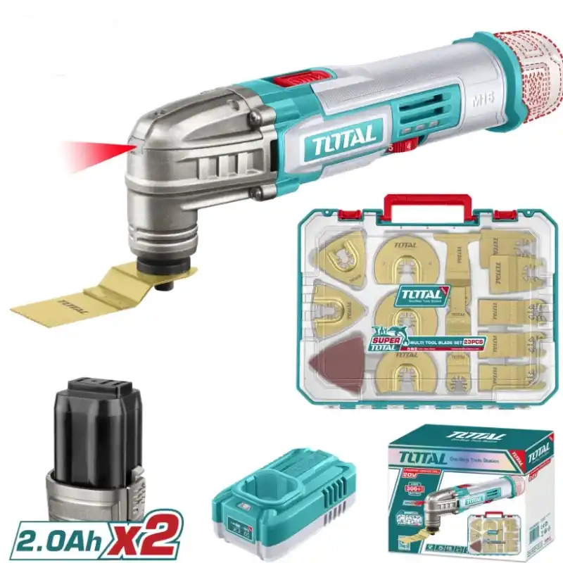 Total TOSLI241299E Akülü Çok Amaçlı Kesici Raspalama ve Aksesuar Seti